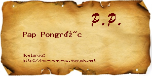 Pap Pongrác névjegykártya